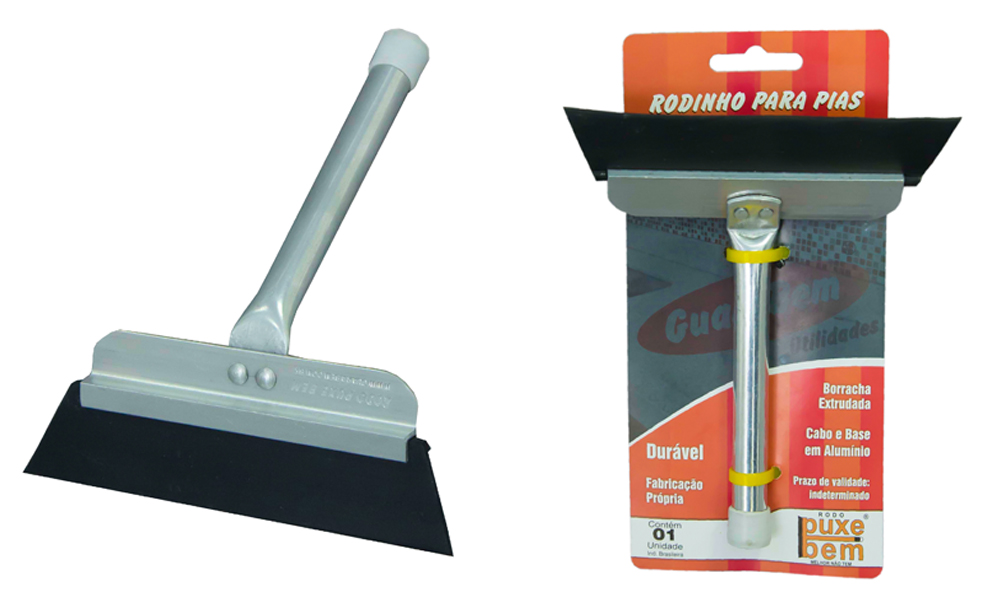 <B>1200</B> - RODO PARA PIA 12cm, COM BASE DE ALUMINIO E ACABAMENTO DE BORRACHA