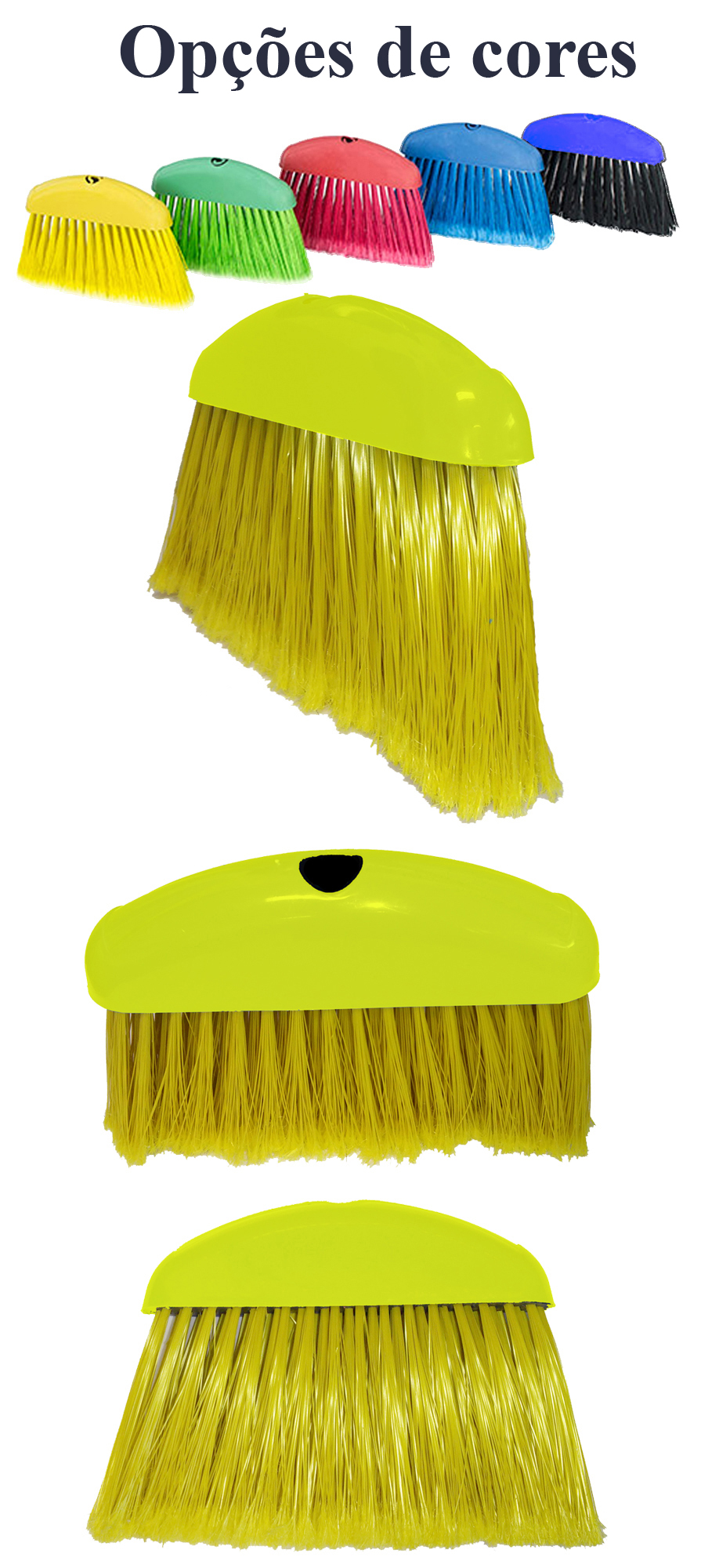 <B>SC 8075</B> - VASSOURA CAPA PLASTICA PLUMADA COR AMARELA - SEM CABO
